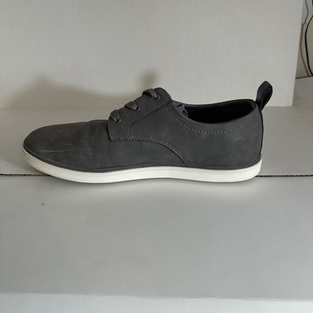Goodfellow & Co Khalil Mens 11.5 Charcoal Gray Faux Leather Lace Up Loafer Shoes - Picture 7 of 13